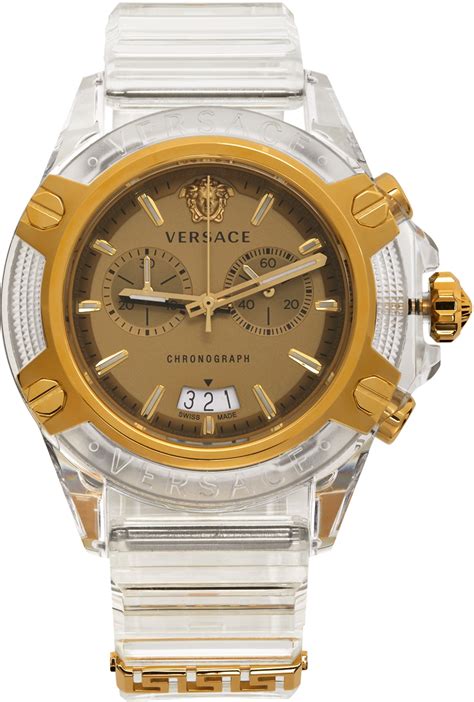 silver and gold versace watch|Gold Versace watch women.